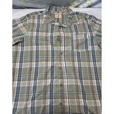 Red Head Brand Co Mens Large Green Plaid Short Sleeve Button Down Shirt Pocket picture