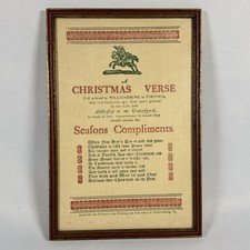 Vtg Colonial Williamsburg A Christmas Verse Framed Print Hand Set Typography picture