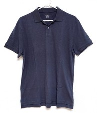 NWOT J.Crew Men's Medium Textured Slub Cotton Polo Shirt in Vintage Navy Blue picture