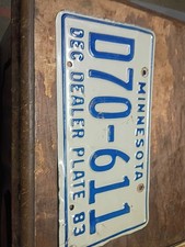 1983 Minnesota Dealer license plate picture