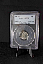 1941-S Mercury Dime PCGS MS65FB Full Bands Gem BU 90% Silver San Francisco picture