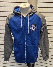 Official Chelsea FC Hoodie Zip Up Jacket Blue Gray Rhinox Full Zip Football picture