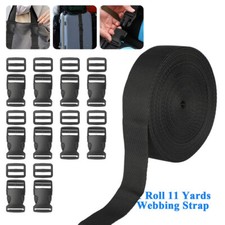 1 Inch 11 Yards Nylon Webbing Strap w/10 Set Plastic Buckles Side Release US picture