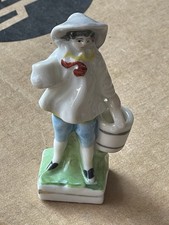 Vintage Maruyama Toki Porcelain Boy Figurine Water Carrier Bucket Japan 1930s picture