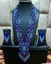 Handmade Necklace Seed Bead Boho American Style Nativ Beaded Multi Strand Gifts picture