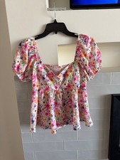 SHEIN Floral Puff Sleeve Blouse picture