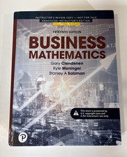 Business Mathematics 15th Edition ANNOTATED INSTRUCTOR'S EDITION Book Clendenen picture