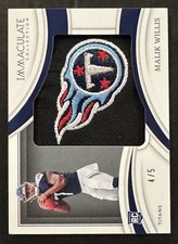 2022 Panini Immaculate Malik Willis Rookie RC  Team Logo RL-MWI 4/5 🔥 Grade it picture