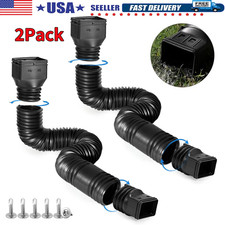 2Pack 21-60″ Expandable Flex Drain Downspout Extension Rain Pipe Spout Gutter US picture