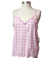 Nwt $30 A.N.A. a new approach pink checks Camisole blouse size XL r2 picture