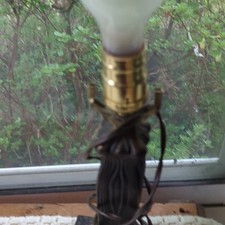 Vintage Bronze (very heavy) Style Brown Table Lamp Base, , 17in Tall, 6in picture