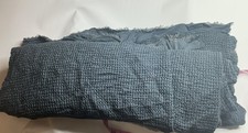 Full/Queen Textured Waffle Coverlet Dark Mineral Blue - Casaluna picture
