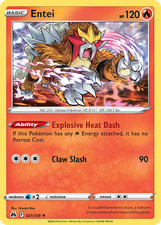 ENTEI 021/159 RARE CROWN ZENITH POKEMON REVERSE HOLO NEAR MINT picture
