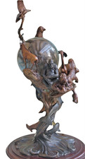 Franklin Mint Guardians of the World Crystal Ball Bronze Sculpture Steven Lord picture