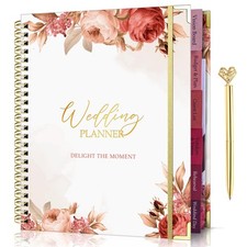 3PC VINTAGE FLORAL WEDDING PLANNER KIT 9x11in - UNIQUE GIFT SET-Wedding Planner picture
