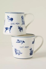New Anthropologie Molly Hatch Stoneware Dog Mom or  Cat Mom Mug picture