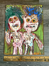 William Gonzales Original Acrylic Skeleton Figures 12x9 Signed 2021 picture