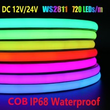 12V 24V Waterproof IP68 COB WS2811 RGBIC 720leds/m LED Strip Flexible Tape Light picture