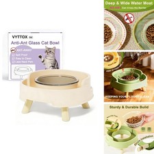 VYTTOX Ant Proof Cat Food Bowl Elevated Pet Dish W/Deep Anti Ant Moat picture