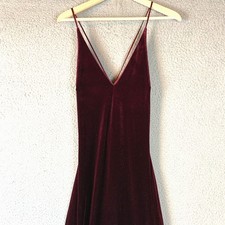 Y2K Teeze Me Dress Women 7 Red Velvet Plunge Whimsigoth 90s USA Hoco Prom picture