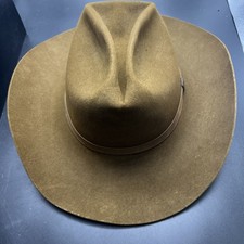 Vtg Resistol Beaver Felt 3XXX Brown Western Cowboy Hat Sz7 Thrashed Worn Rugged picture