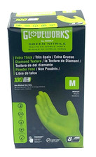 Gloveworks 8 Mil Nitrile Gloves Green Medium 100 Count Heavy Duty Disposable NEW picture