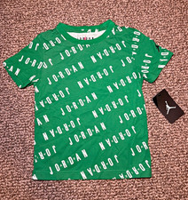 Jordan Boys Size 6 Green Jumpman Logo Graphic Print Crew Neck T-Shirt picture