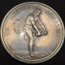 1838 France Silver Jeton Token 1800s Lyon Omnium Barre Rare 16g  picture