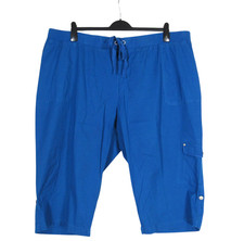 CATHERINES Blue TWILL Tie Elastic Waist CARGO POCKETS Pull-On CAPRIS PANTS Sz 3X picture