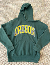 Vintage Oregon Ducks Green Pullover Hoodie The Duck Store Sweatshirt Size M picture