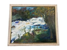 Edward Willis Redfield 1951 Oil Painting Landscape River Stream Signed picture