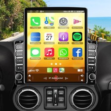 Carplay Car Radio Stereo Android 15 GPS NAV For 2007-2017 Jeep Wrangler JK +CAM picture