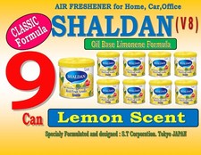 9 Can SHALDAN V8- CLASSIC Formula -Home Car Office Air Freshener- LEMON Scent picture