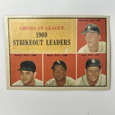 1961 Topps - American League Strikeout Leaders - Bunning, Wynn, Lary, Ramos #50 picture