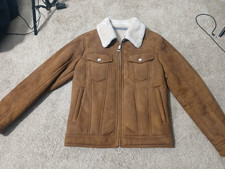Zara Faux Suede Sherpa Jacket Mens picture