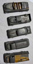 Lot of 5 Tootsietoy Cars and Trucks (Vintage) Open Top Convertible, Stake Truck, picture