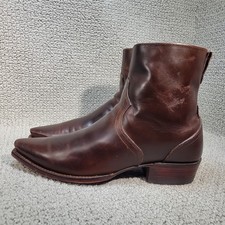 Tecovas The Blaze Men's US Size 11D Dark Copper Cowhide Zip Boots picture