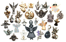 Vintage-Mod Lot of 25 Charm Pendant ANGELS Angel Jewelry Design picture
