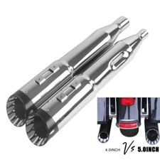 5.0'' Chrome Slip on Mufflers for Harley Touring 17-Up Exhaust,Ultra Limited CVO picture