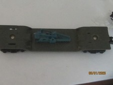 Lionel O gauge Turbo Launcher 3349 flat car. Olive Green - Marine. Used picture