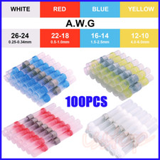 100PCS Solder Seal Wire Connectors Heat Shrink Wire Butt Solder Terminals Sleeve picture