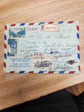 1952 Lebanon R Airmail India Israel Cover Consular Agent Multi Route picture