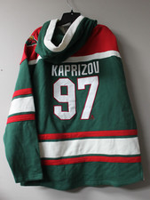 New NHL Minnesota Wild #97 KAPRIZOV old time mid weight cotton hoodie men's L picture