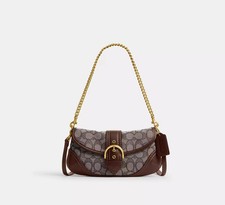 COACH CAN45 Soho Bag 25 In Signature Jacquard Oak Maple Brass Outlet NEW picture