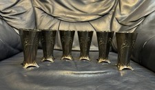 WMF ANTIQUE ART NOUVEAU SET OF 6 SILVER-PLATED METAL CUPS picture