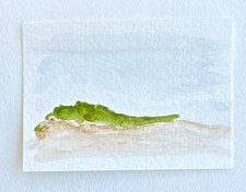 Small Original Minimalist Watercolor Landscape Painting on Paper Unframed picture