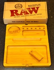Vintage Original RAW Backflip Magnetic Bamboo Rolling Tray  Rare Find picture