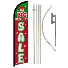 Big Holiday Sale (Gift) Windless Full Curve Advertising Banner Flag & Pole Kit picture