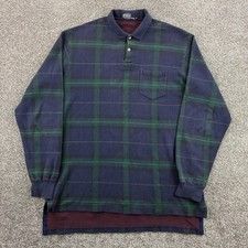 Vintage Polo Ralph Lauren Rugby Shirt Mens XL Blue Green Tartan Plaid Polo picture