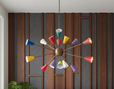 Handcrafted Brass Sputnik Chandelier - Multi Color Ceiling Lamp picture